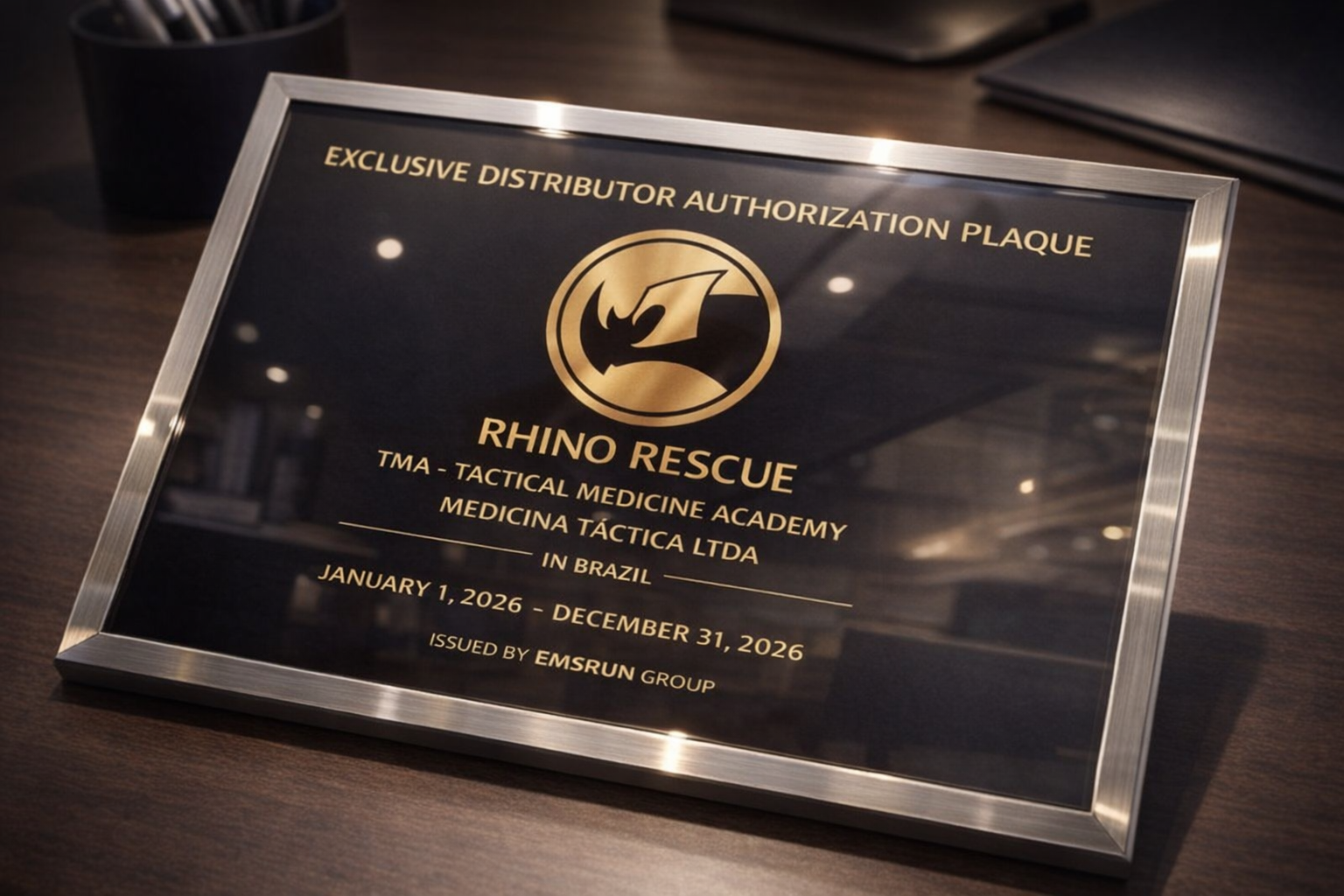 Placa de autorização de distribuidor Rhino Rescue